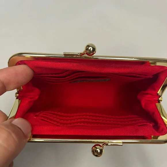 Dooney & Bourke Pebble Leather Large Framed Kisslock Coin Purse - Black - Picture 4 of 7